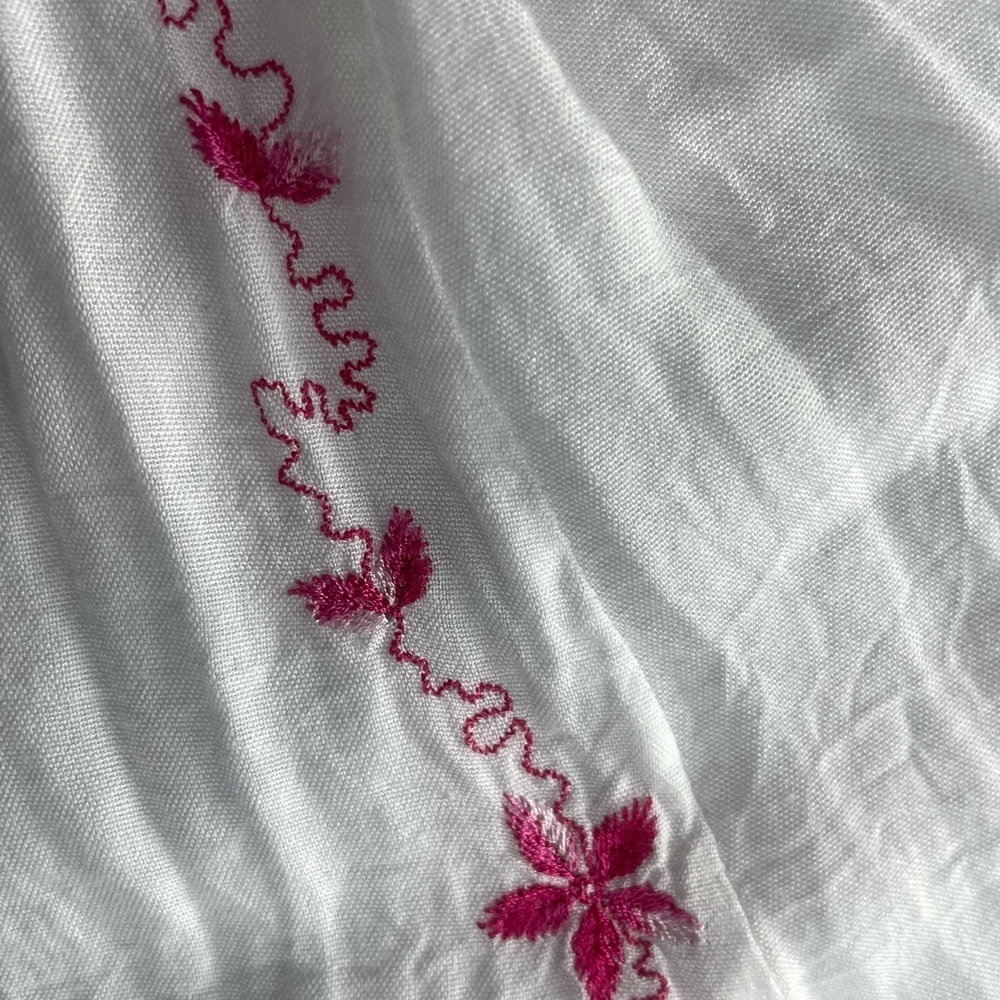 Japna White Mini Dress with Pink Embroidery Size Medium - Picture 11 of 12